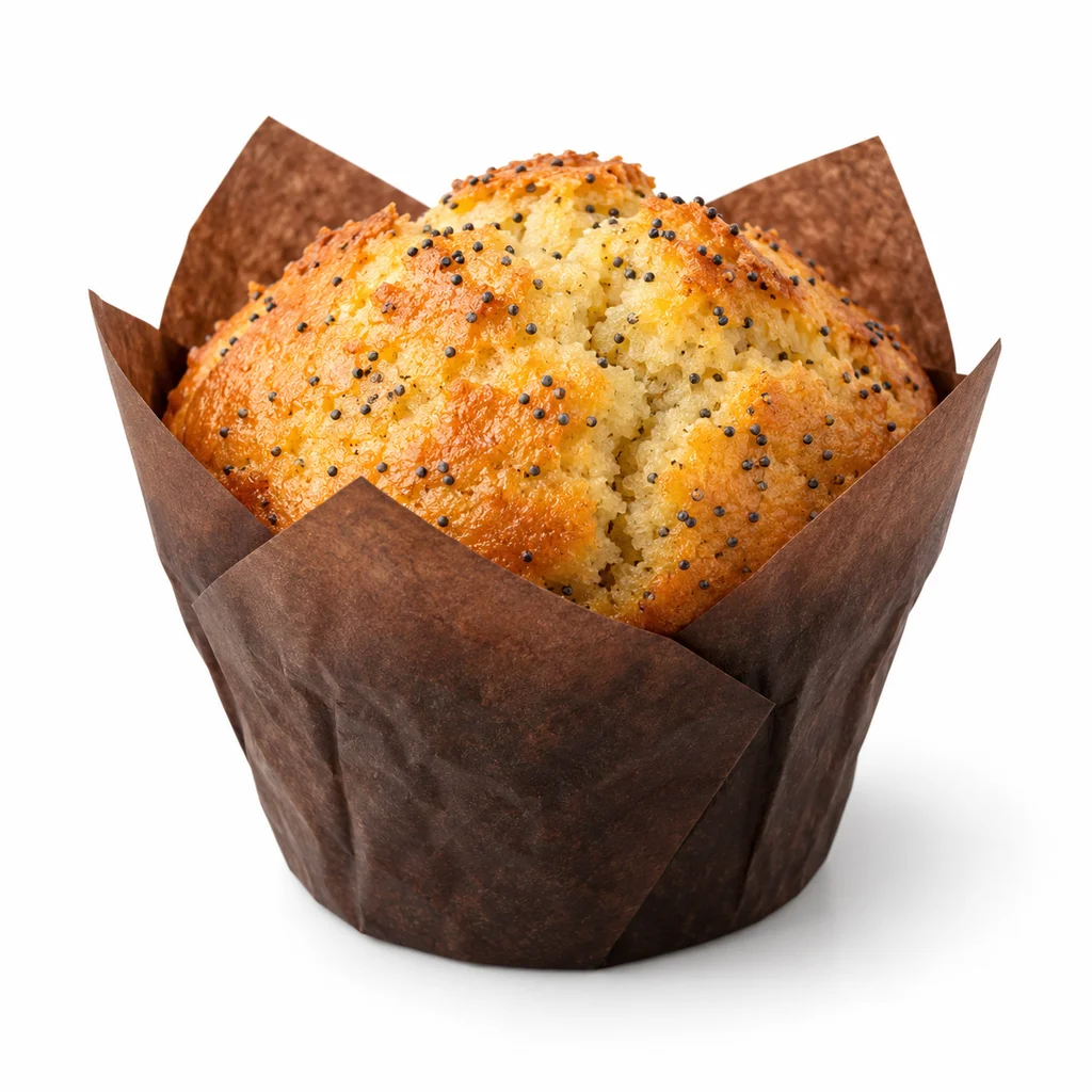Vegan Lemon Poppy Seed Tulip Muffin