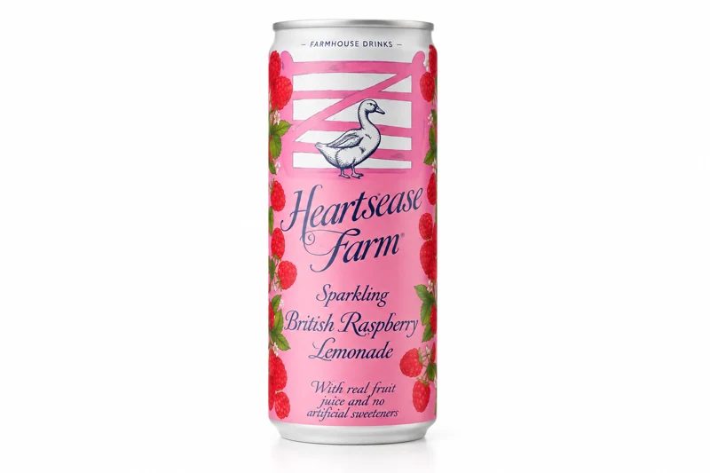 Heartsease Farm British Raspberry Lemonade Sparkling Premium Pressé Cans